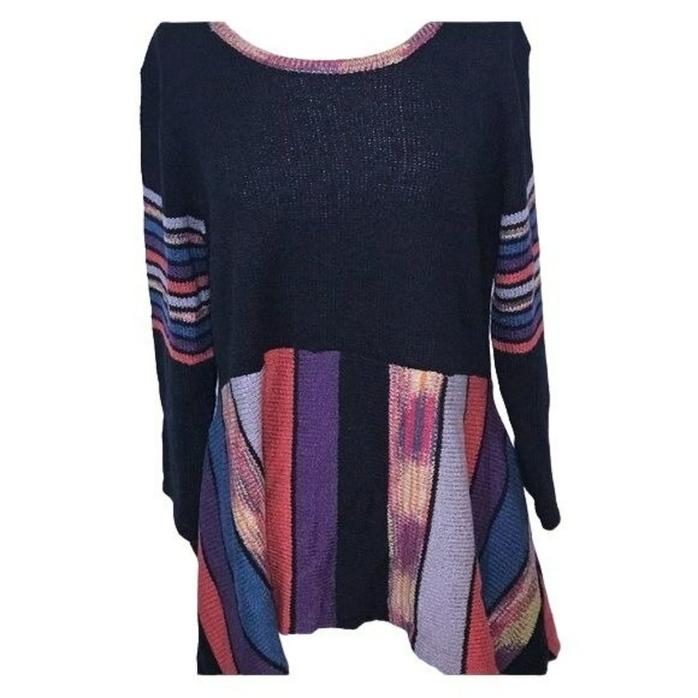 Kaktus Multicolor Boho  Swingy Sweater  L